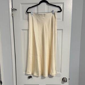 Elegant Cream Midi Skirt